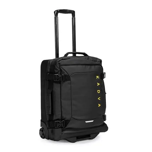 KADVA Lazio Maleta de Viaje con Ruedas I 102 litros Equipaje de Mano I Exterior Blando con 2 Ruedas I Estructura Telescópica I Peso 3,7kg I Color Negro