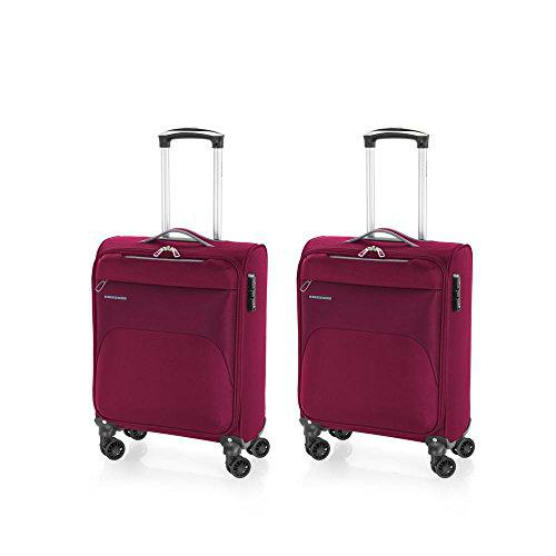Gabol - Zambia | Juego de Maletas de Viaje de Tela de Color Burdeos con 2 Maletas de Cabina