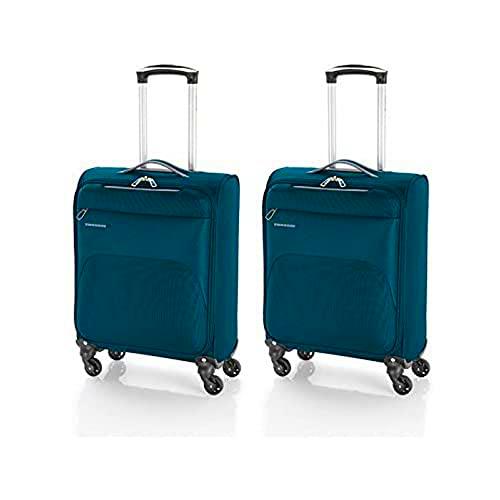 Gabol - Zambia | Juego de Maletas de Viaje de Tela de Color Petróleo con 2 Maletas de Cabina