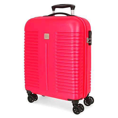Roll Road India Maleta de Cabina Rosa 40x55x20 cms Rígida ABS Cierre combinación 37L 2,5Kgs 4 Ruedas Dobles Equipaje de Mano