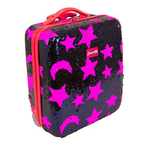 Girabrilla - Nice Group 02523B - Trolley de Viaje con Purpurina Estrellada en Color Negro/Fucsia