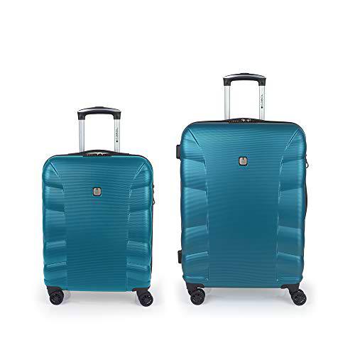 Gabol - London | Set de Maletas de Viaje Rigidas de Color Tuquesa con Maleta de Cabina y Trolley Mediano