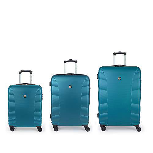 Gabol - London | Set de Maletas de Viaje Rigidas de Color Tuquesa con Maleta de Cabina