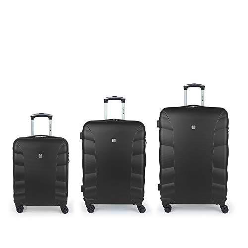 Gabol - London | Set de Maletas de Viaje Rigidas de Color Negro con Maleta de Cabina