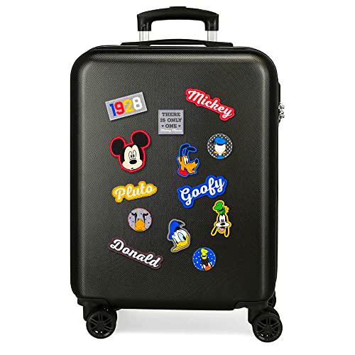 Disney Have a good day Mickey Maleta de cabina Negro 37x55x20 cms Rígida ABS Cierre combinación 34L 2,6Kgs 4 Ruedas dobles Equipaje de Mano