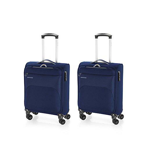 Gabol - Zambia | Juego de Maletas de Viaje de Tela de Color Azul con 2 Maletas de Cabina