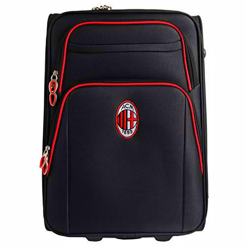 0901N|#Ac Milan Maleta con Ruedas, Color Negro, XL