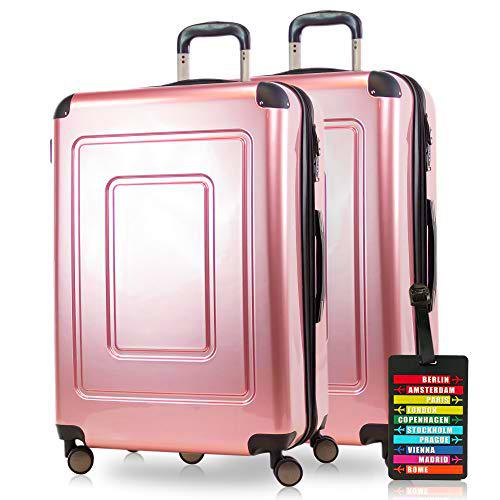 Happytrolley Lugano Juego de Maletas 66 Centimeters 78 Dorado (Rosegold)