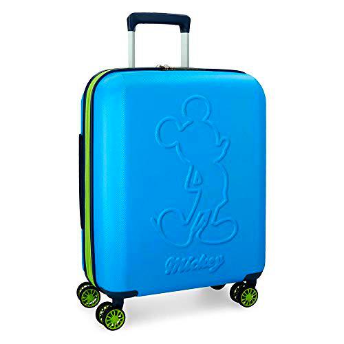 Disney Mickey Colored Maleta de cabina Azul 40x55x20 cms Rígida ABS Cierre TSA 38L 3,1Kgs 4 ruedas dobles Extensible Equipaje de Mano