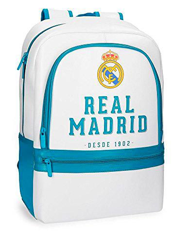Real Madrid RM GOL Mochila Tipo Casual, 44 cm, 20.46 litros, Blanco