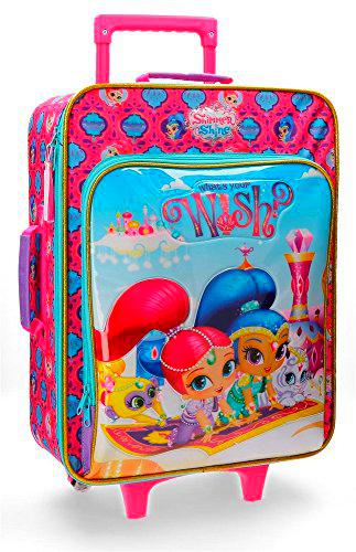 Shimmer and Shine Wish Maleta de cabina Multicolor 35x50x20 cms Blanda Microfibra &amp; PVC 26L 2Kgs 2 Ruedas Equipaje de Mano