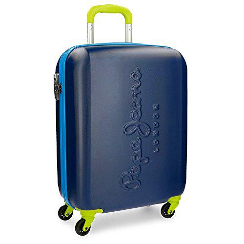 Pepe Jeans Tricolor Maleta de cabina Azul 40x55x20 cms Rígida Policarbonato Cierre TSA 38L 2,8Kgs 4 Ruedas Equipaje de Mano