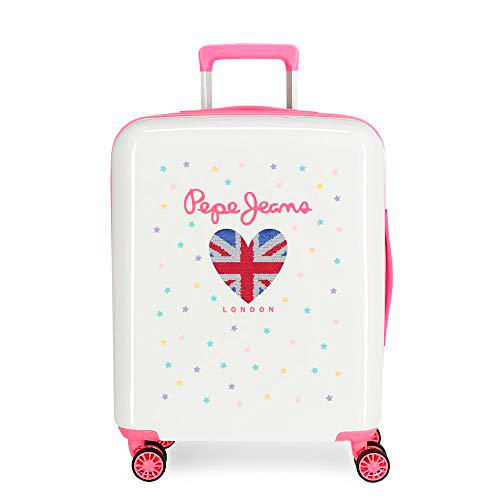 Pepe Jeans Estela Maleta de Cabina Azul 40x55x20 cms Rígida ABS Cierre TSA Integrado 38,4L 2 kgs 4 Ruedas Dobles