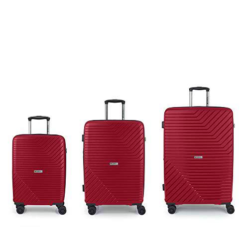 Gabol - Osaka | Set de Maletas de Viaje Duras de Color Rojo con Maleta de Cabina