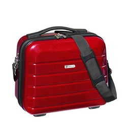 CHECK.IN London 2.0 - Maletín para cosméticos, Color Negro y Rojo