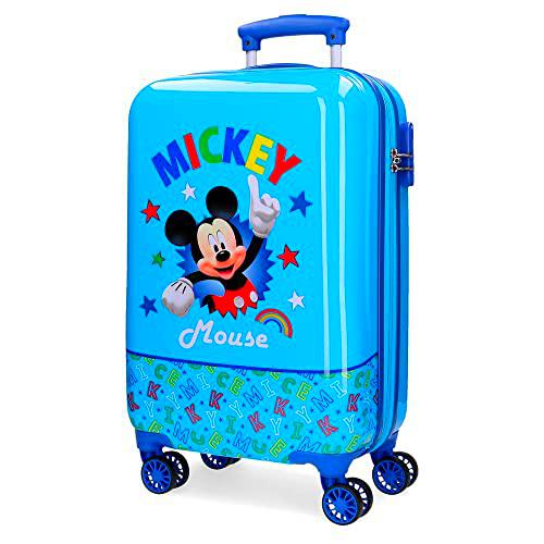Disney Mickey Stars Maleta de cabina Azul 37x55x20 cms Rígida ABS Cierre combinación 32L 2,5Kgs 4 ruedas dobles Equipaje de Mano