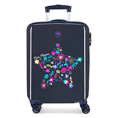 Enso Nice Flowers Maleta de cabina Multicolor 37x55x20 cms Rígida ABS Cierre combinación 33L 2,8Kgs 4 Ruedas dobles Equipaje de Mano