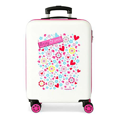 Movom Happy Time Maleta de cabina Multicolor 37x55x20 cms Rígida ABS Cierre combinación 32L 2,5Kgs 4 ruedas dobles Equipaje de Mano