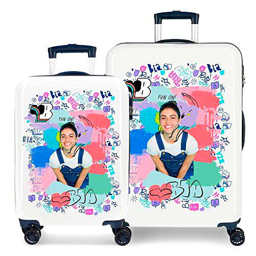 Disney Bia Jeans Juego de Maletas Multicolor 55/68 cms Rígida ABS Cierre combinación 104L 4 Ruedas Dobles Equipaje de Mano