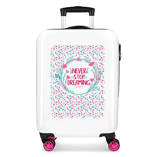 Enso Never Stop Maleta de Cabina Rosa 38x55x20 cms Rígida ABS Cierre combinación 34L 2,6Kgs 4 Ruedas Dobles Equipaje de Mano