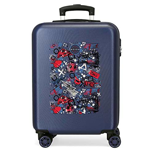 Movom Free Time Maleta de Cabina Multicolor 38x55x20 cms Rígida ABS Cierre de combinación Lateral 35L 2 kgs 4 Ruedas Equipaje Mano