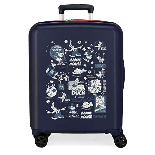 Disney 100 Special Shine Mickey Comic Maleta de Cabina Azul 40x55x20 cms Rígida ABS Cierre TSA Integrado 38,4L 2,82 kgs 4 Ruedas Dobles Equipaje Mano