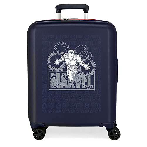 UNITED COLORS OF BENETTON Marvel Heroes Iron Man Maleta de Cabina Azul 40x55x20 cms Rígida ABS Cierre TSA Integrado 38,4L 2,82 kgs 4 Ruedas Dobles Equipaje Mano