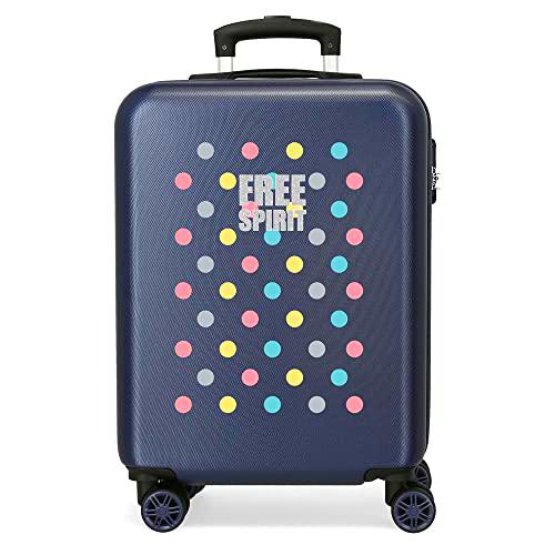 Movom Free Dots Maleta de Cabina 38 x 55 x 20 cm Rígida ABS Cierre combinación 34 L 2.6 Kg 4 Ruedas Dobles Equipaje de Mano, Azul