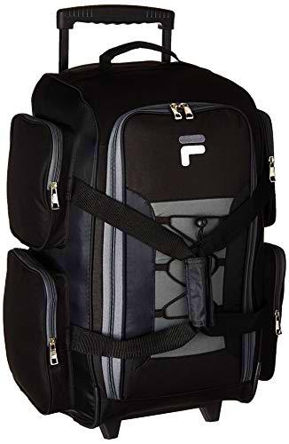 Fila Bolsa de Lona Ligera de 55,88 cm, Negro, Talla única Unisex Adulto