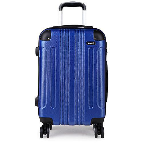 Kono ABS Maletas de Viaje Rígida Ligera 56cm Equipaje de Mano Cabina con 4 Ruedas Giratorias (Armada, 20")