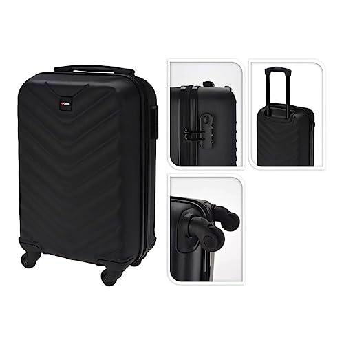PR WORLD 90496 Maleta DE Cabina con Ruedas Negra 28l, Multicolor