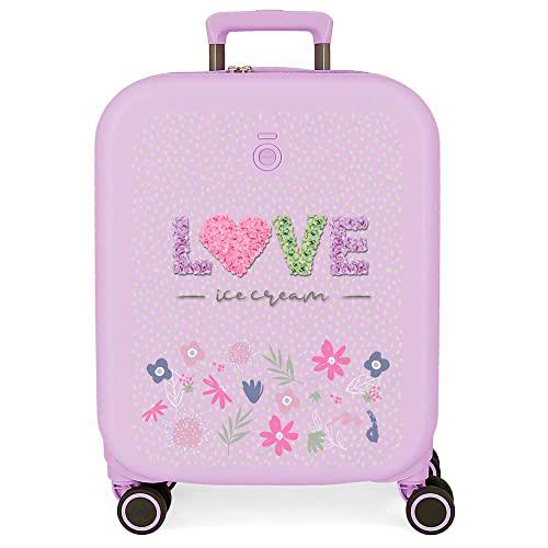 Enso Love Ice Cream Maleta de Cabina Morado 40x55x20 cms Rígida ABS Cierre TSA Integrado 37L 2,74 kgs 4 Ruedas Dobles Equipaje Mano