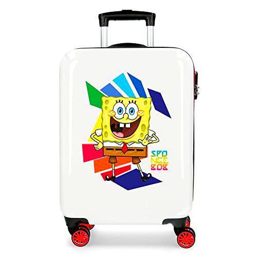 Bob Esponja Hello Bob Maleta de cabina Multicolor 38x55x20 cms Rígida ABS Cierre combinación 34L 2,3Kgs 4 Ruedas Equipaje de Mano