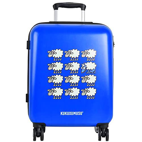 Kukuxumusu Maleta Cabina de Viaje rígida 4 Ruedas 56,5x42x21 cm azul marino modelo sheeps kukuxumusu