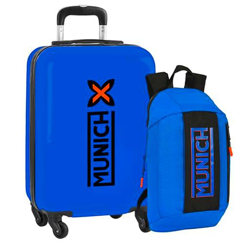 Safta | Pack Mini Mochila Cremallera Vertical Munich Submarine + Trolley Cabina 20" Munich Submarine