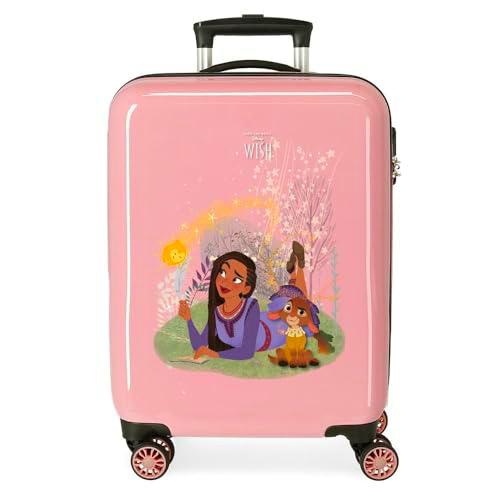 Joumma Disney Make a Wish Maleta de Cabina Rosa 38x55x20 cms Rígida ABS Cierre de combinación Lateral 34L 2 kgs 4 Ruedas Equipaje Mano