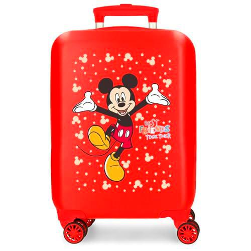 Joumma Disney Mickey Best Friends Together Maleta de Cabina Rojo 33x50x20 cms Rígida ABS Cierre de combinación Lateral 28,4L 2 kgs 4 Ruedas Dobles Equipaje Mano
