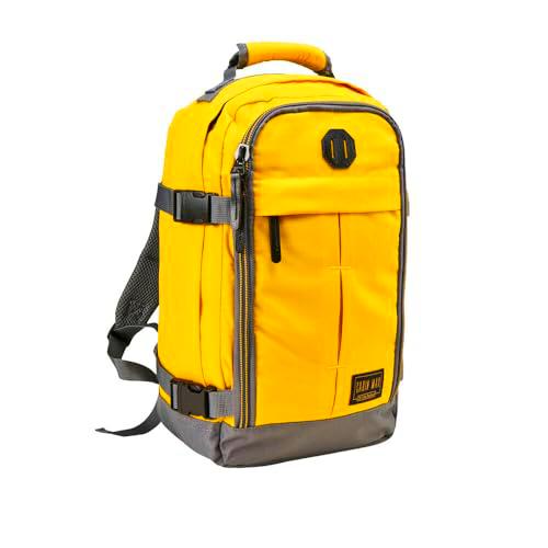Cabin Max Metz 20L 40x20x25 cm Maleta de Cabina Pequeña Mochila de Viaje Stowaway Ideal para Llevar Debajo del Asiento en Ryanair (Vintage Amarillo)