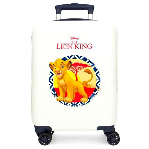 Joumma Disney El Rey León Maleta de Cabina Blanco 33x50x20 cms Rígida ABS Cierre de combinación Lateral 28,4L 2 kgs 4 Ruedas Dobles Equipaje Mano