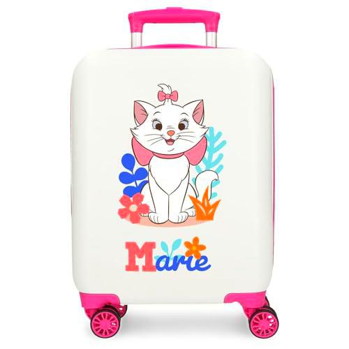 Joumma Disney Marie In White Maleta de Cabina Blanco 33x50x20 cms Rígida ABS Cierre de combinación Lateral 28,4L 2 kgs 4 Ruedas Dobles Equipaje Mano