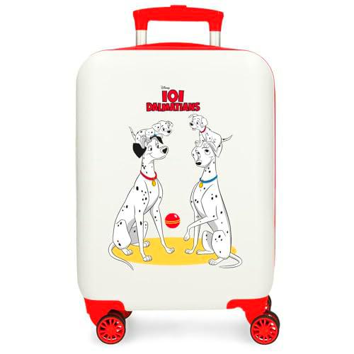 Joumma Disney Dalmatas Family Maleta de Cabina Blanco 33x50x20 cms Rígida ABS Cierre de combinación Lateral 28,4L 2 kgs 4 Ruedas Dobles Equipaje Mano