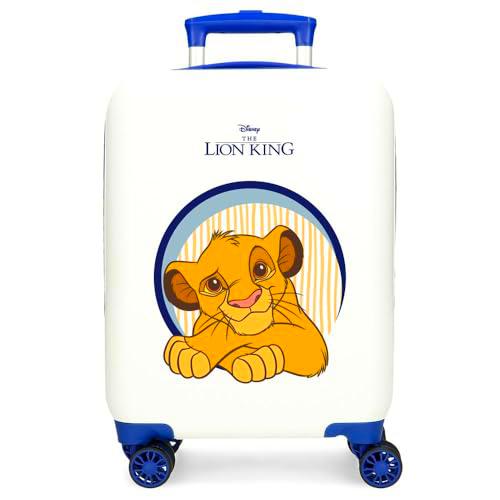 Joumma Disney Hakuna Matata Maleta de Cabina Blanco 33x50x20 cms Rígida ABS Cierre de combinación Lateral 28,4L 2 kgs 4 Ruedas Dobles Equipaje Mano