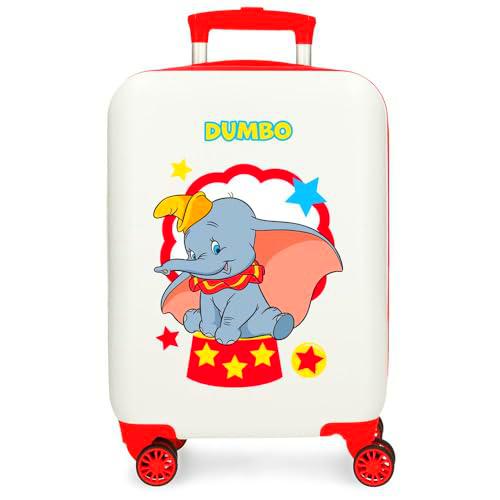 Joumma Disney Dumbo Circus Maleta de Cabina Blanco 33x50x20 cms Rígida ABS Cierre de combinación Lateral 28,4L 2 kgs 4 Ruedas Dobles Equipaje Mano