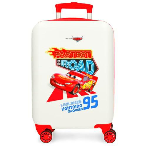 Joumma Disney Cars Good Mood Maleta de Cabina Blanco 33x50x20 cms Rígida ABS Cierre de combinación Lateral 28,4L 2 kgs 4 Ruedas Dobles Equipaje Mano