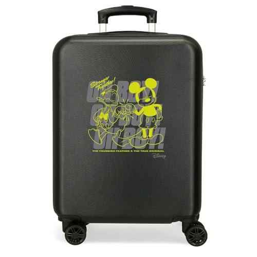 Joumma Disney Mickey Oh Boy Maleta de Cabina Negro 38x55x20 cms Rígida ABS Cierre de combinación Lateral 35L 2 kgs 4 Ruedas Dobles Equipaje Mano
