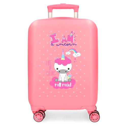 Roll Road I Am Unicorn Maleta de Cabina Rosa 33x50x20 cms Rígida ABS Cierre de combinación Lateral 28,4L 2 kgs 4 Ruedas Dobles Equipaje Mano