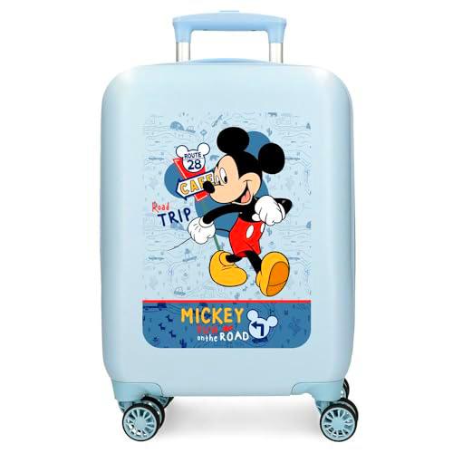 Joumma Disney Mickey Road Trip Maleta de Cabina Azul 33x50x20 cms Rígida ABS Cierre de combinación Lateral 28,4L 2 kgs 4 Ruedas Dobles Equipaje Mano