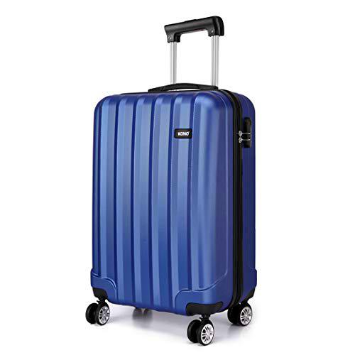 Kono Maleta de Cabina de ABS de 20 Pulgadas con Esculpido en Forma Vertical (Cabina,Azul Marino)