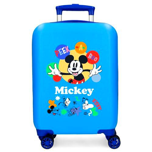 Joumma Disney Mickey Peek a Boo Maleta de Cabina Azul 33x50x20 cms Rígida ABS Cierre de combinación Lateral 28,4L 2 kgs 4 Ruedas Dobles Equipaje Mano