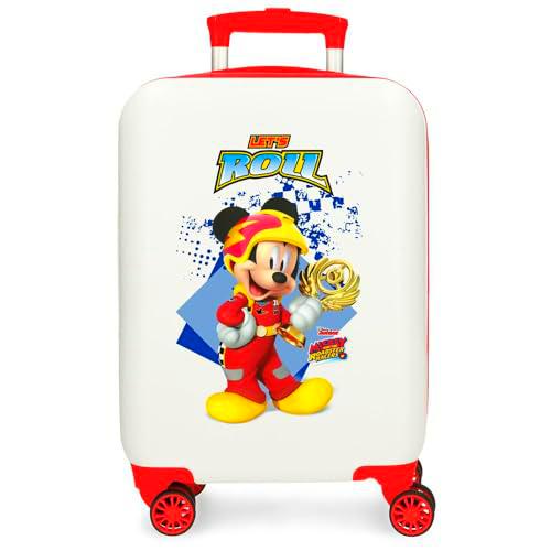 Joumma Disney Mickey &amp; Minnie Joy Maleta de Cabina Blanco 33x50x20 cms Rígida ABS Cierre de combinación Lateral 28,4L 2 kgs 4 Ruedas Dobles Equipaje Mano